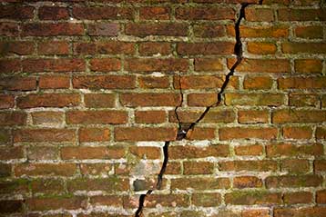 Bowing and cracking brick wall
